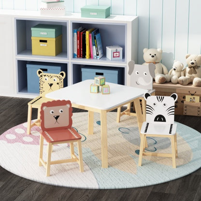 US Local Solid Wood Children's Table And Chair 5-piece Set