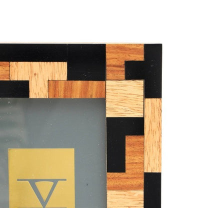 US Local Black Resin With Sheesham & Mango Wood Photo Frame Picture Frame