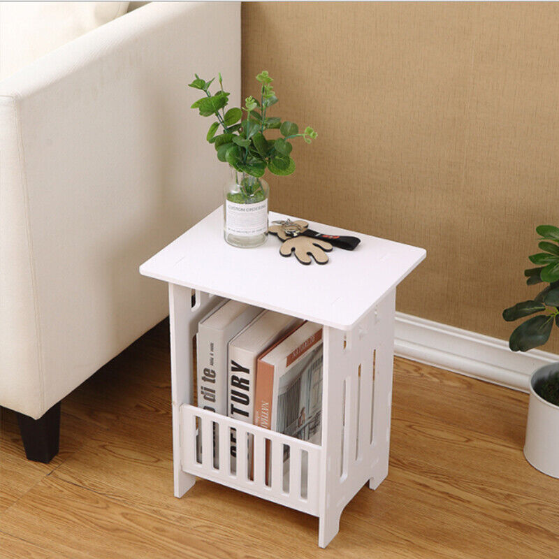 UK Local White Bedside Table Cabinet Nightstand Small Side End Table Storage Organizer U