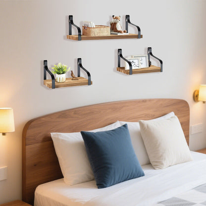 US Local 3 Pcs Wood Floating Shelves
