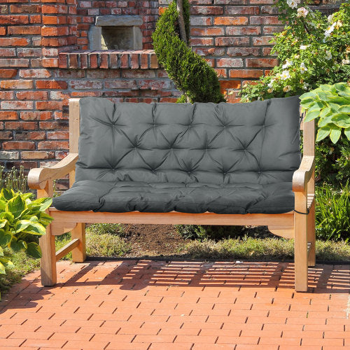 UK Local Outsunny Garden Bench Cushion, 2 Seater Swing Chair Cushion, Seat Pad With Ties For Indoor And Outdoor Use, 110 X 120 Cm, Dark Grey