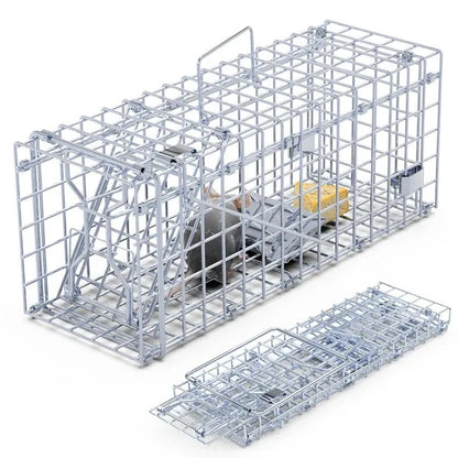 US Local 2Pcs Foldable Rat Trap Cage Humane Live Rodent Trap Cage Galvanized