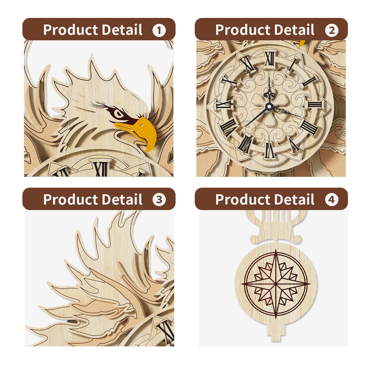 US Local Home Fashion Minimalist Hawk With His Wall Clock Puzzle Toys