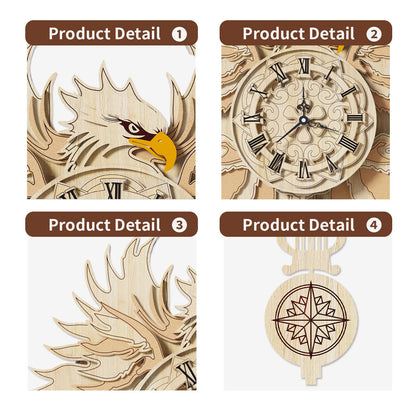 US Local Home Fashion Minimalist Hawk With His Wall Clock Puzzle Toys