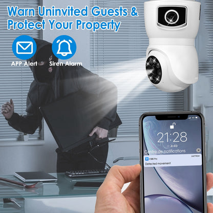 US Local 1 Pc Dual Lens Security Camera E27 Light Socket Surveillance Camera 1080P WiFi IP Camera With APP Control AI Human Detection Full Color Night Vision Two-Way Audio