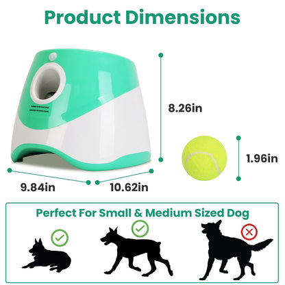 US Local 1Pc Automatic Dog Ball Launcher Included 6 Tennis Balls Dog With 3 Adjustable Launch Distance Interactive Ball Thrower Fetch Machine For Small Medium Dogs