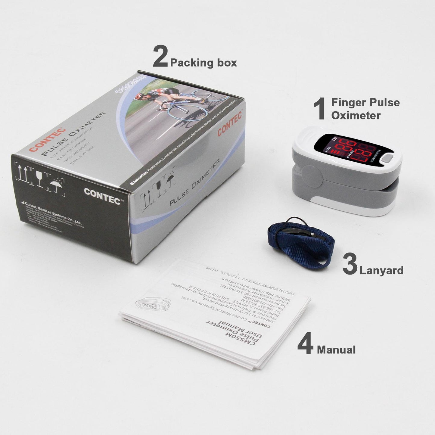 US Local Finger-clip Pulse Oximeter, Blood Oxygen Saturation And Heart Rate Monitoring, With Soft Case, FDA Approved