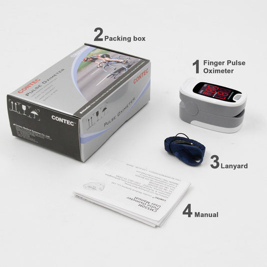 US Local Finger-clip Pulse Oximeter, Blood Oxygen Saturation And Heart Rate Monitoring, With Soft Case, FDA Approved