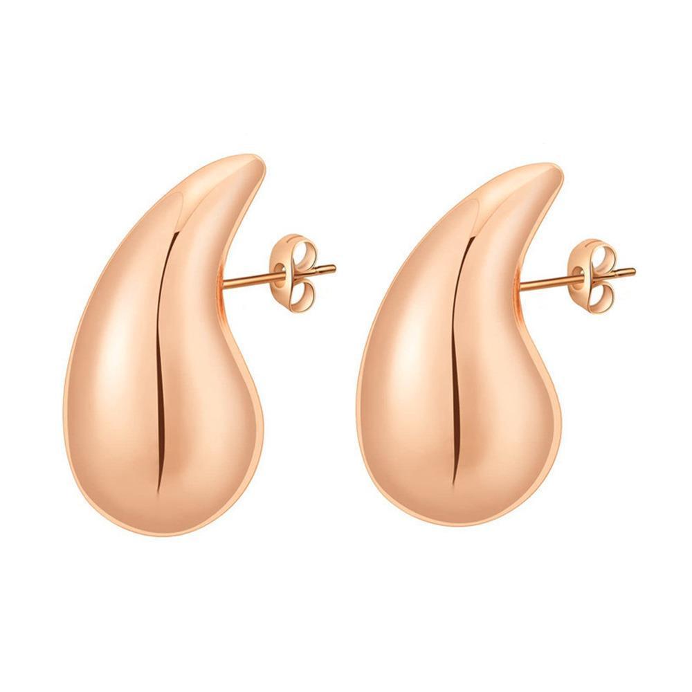 European And American Stainless Steel Hollow Affordable Luxury Style Water Drop Earrings Women