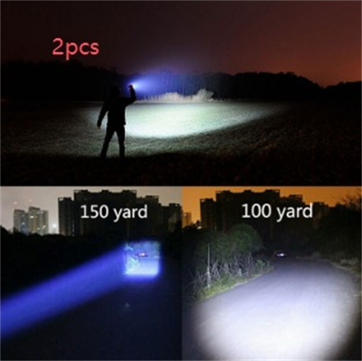 US Local Portable Mini Flashlight LED ZOOM Torch Hunting Zoomable Flashlight Torch Light