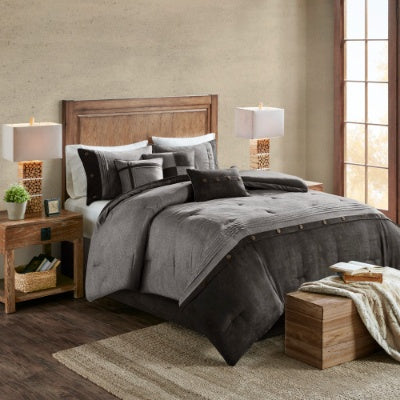 US Local 7 Piece Faux Suede Comforter Set