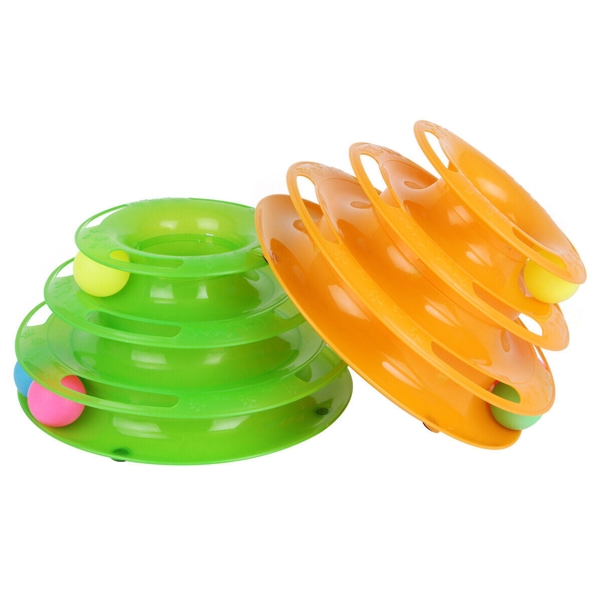US Local Pet Cat Crazy Ball Disk Interactive Toys Amusement Plate Trilaminar Funny Toy