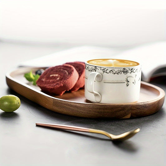2pcs LDQ Elegant Wooden Serving Tray - Japanese Style, Space-saving Design, Perfect For Home Decor And Kitchen Accessories