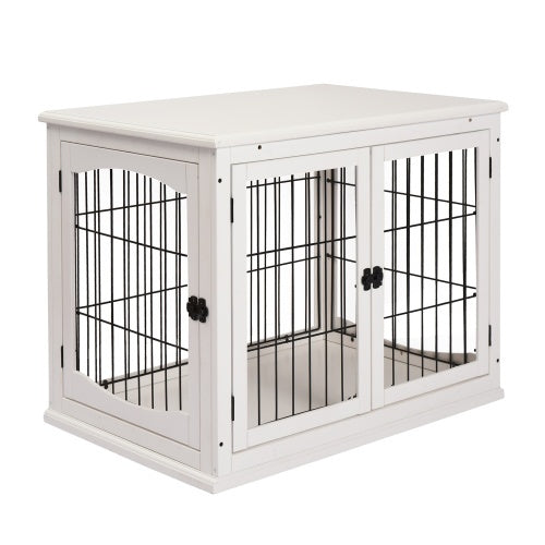 US Local Small Kennel End Table With Two Open Sides And Lockable Door