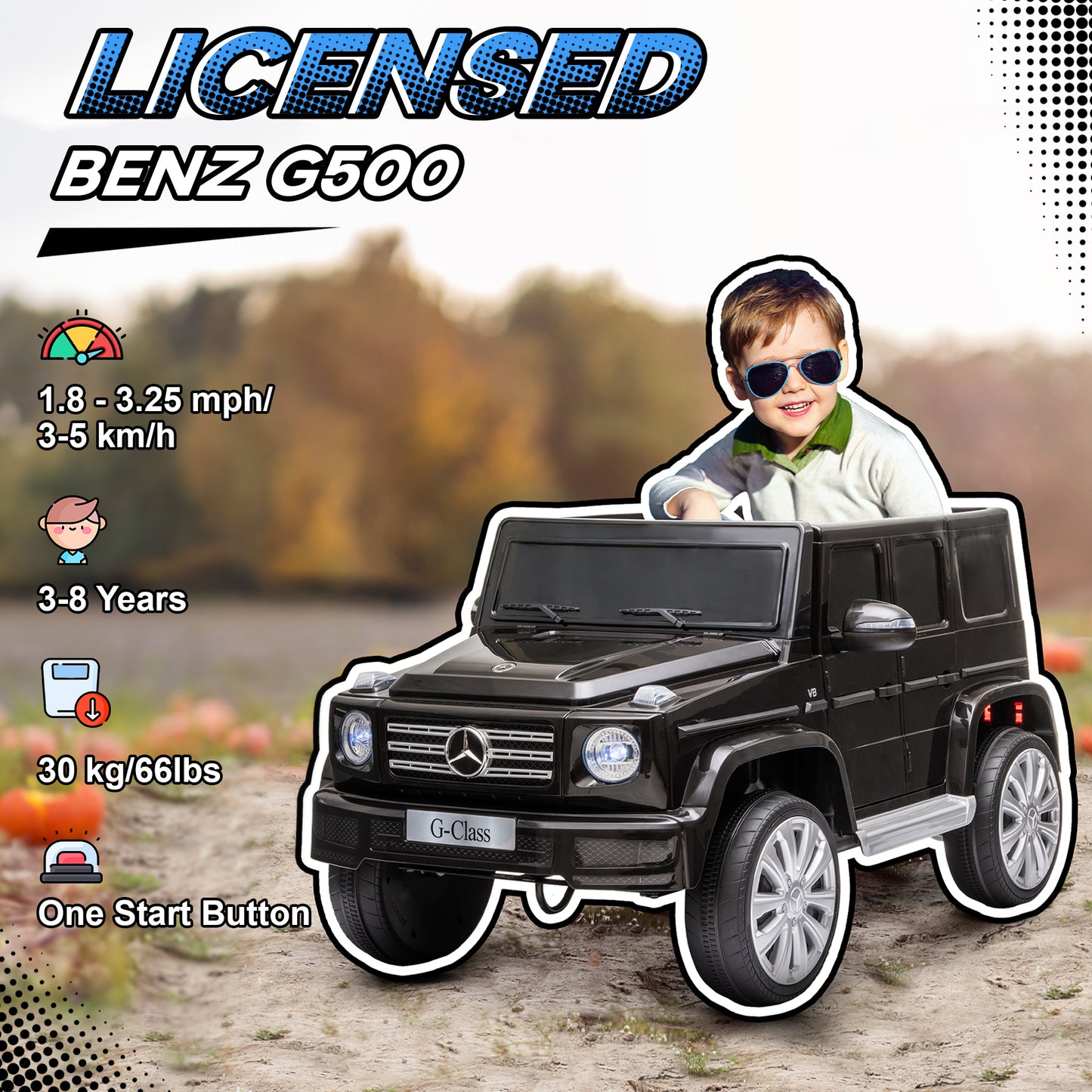 US Local 12V Mercedes Benz G500 Licensed Kids Electric Car with Remote Control