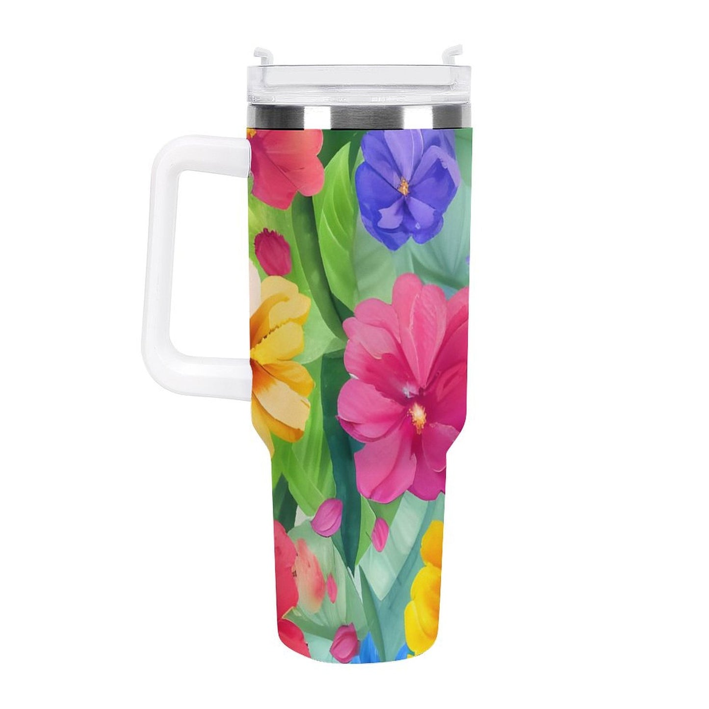 PHDT00189 POD US Local Tumbler 40 oz Large Capacity Car Cup Tropical, Safflower, Bright