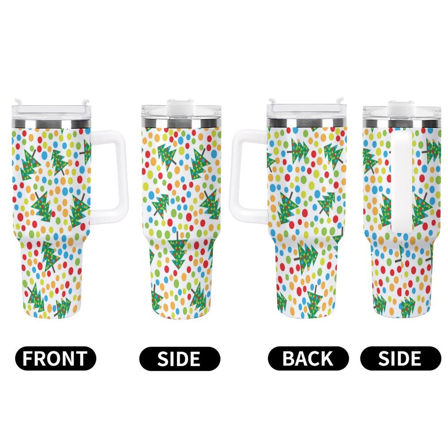 PHDT00337 POD US Local Tumbler 40 oz Large Capacity Car Cup Christmas, Polka Dots