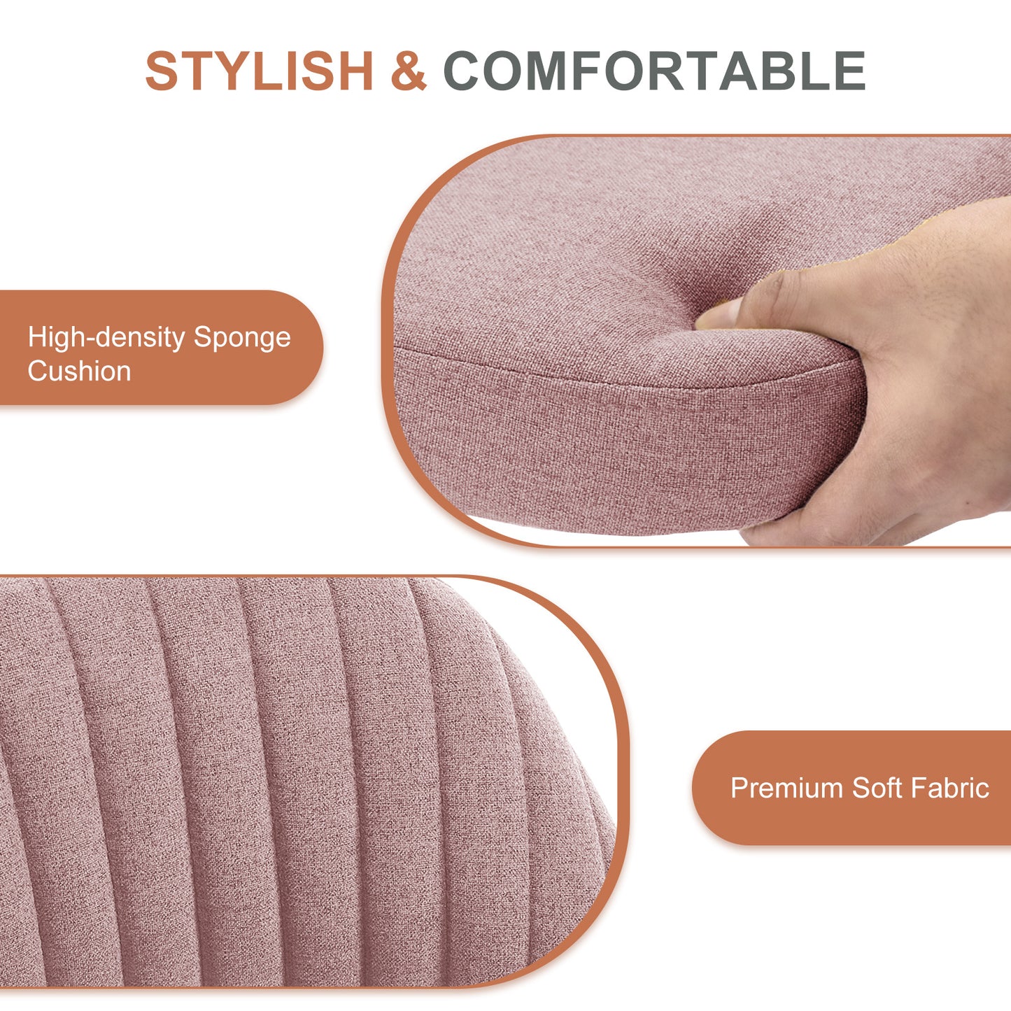 US Local Modern Fabric Armless Adjustable Swivel Office Desk Chairs With Wheels