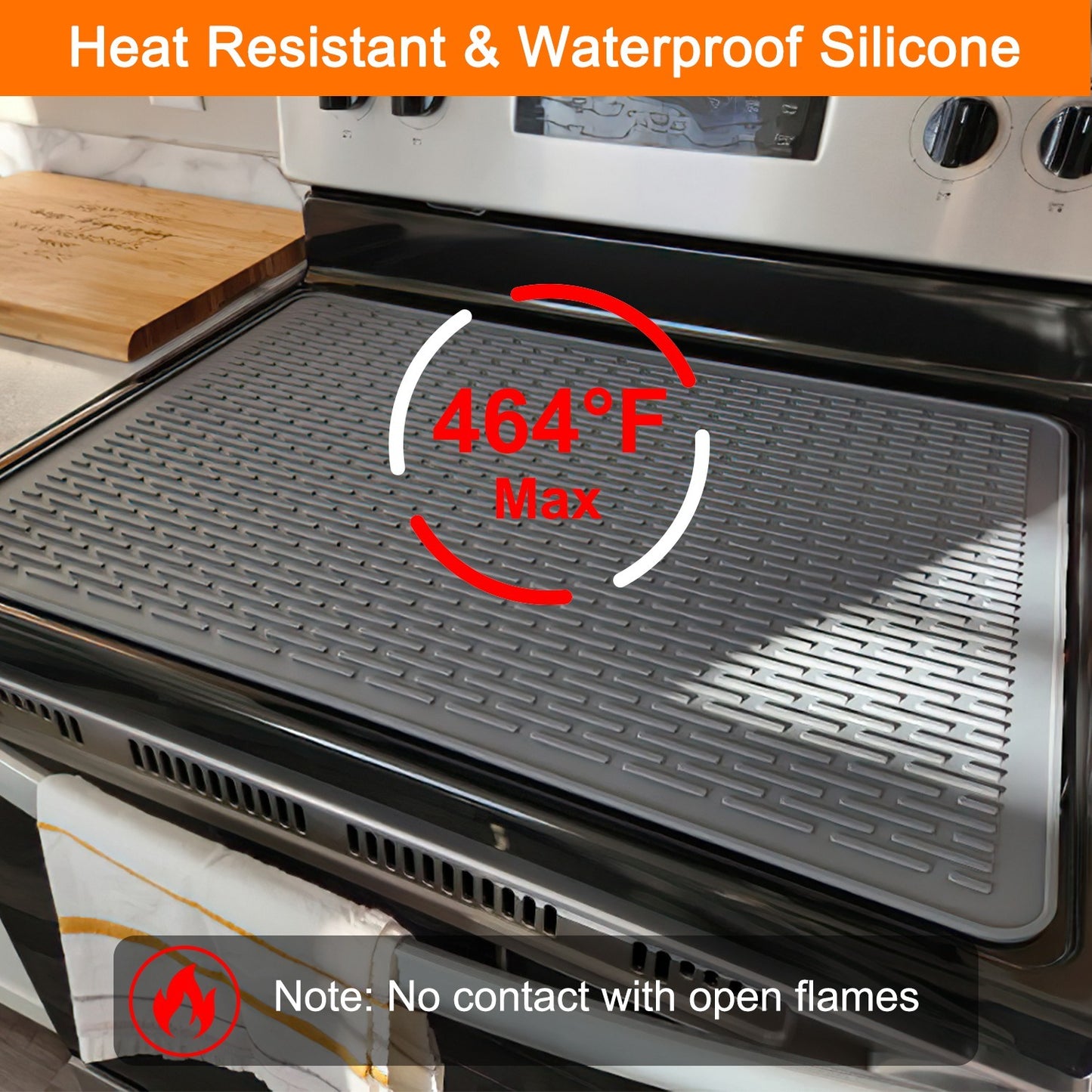 US Local 1Pc 27.95x19.69in Electric Stove Cover Silicone Stove Mat Glass Stove Top Protector 464 Fahrenheit Heat Resistant Dishwasher Safe Waterproof