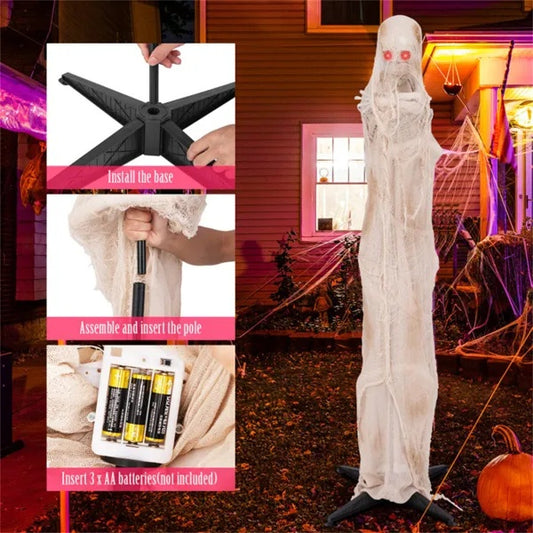 6FT Halloween Decorations With LED Red Glow Eyes