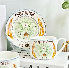 Refined Afternoon Tea Ceramic Coffee Cup And Saucer Set