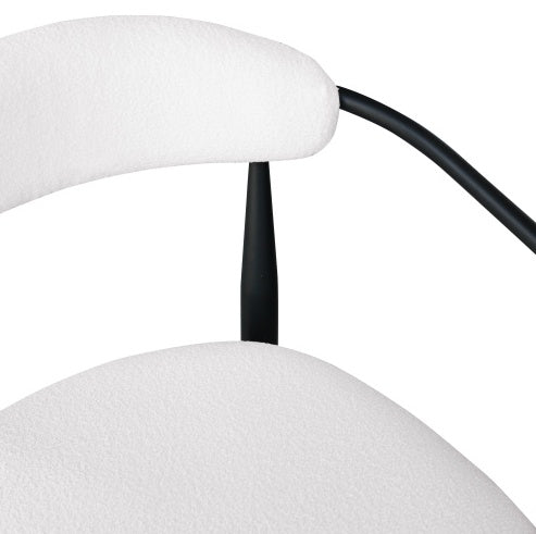 US Local Modern Boucle Bar Stools Set Of 2 Modern Upholstered Bar Height Barstools Vintage High Island Chairs With Metal Frame Back Arms For KitchenHome Pub Dining Room