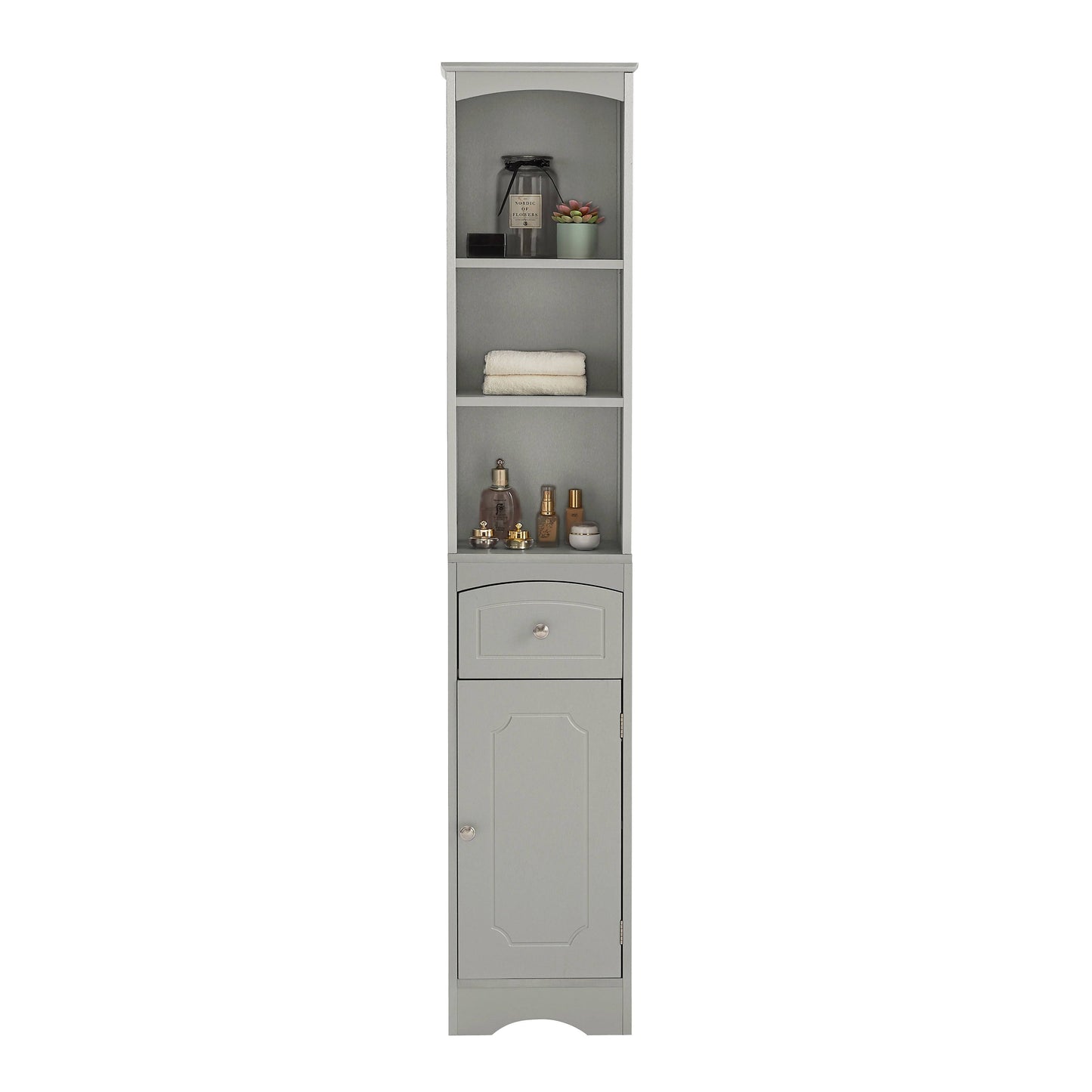 US Local Tall Bathroom Cabinet Storage Cabinet With Drawer Adjustable Shelf