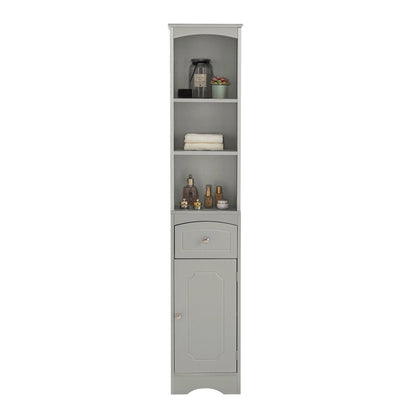 US Local Tall Bathroom Cabinet Storage Cabinet With Drawer Adjustable Shelf