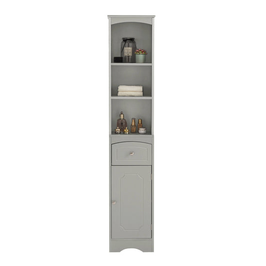 US Local Tall Bathroom Cabinet Storage Cabinet With Drawer Adjustable Shelf