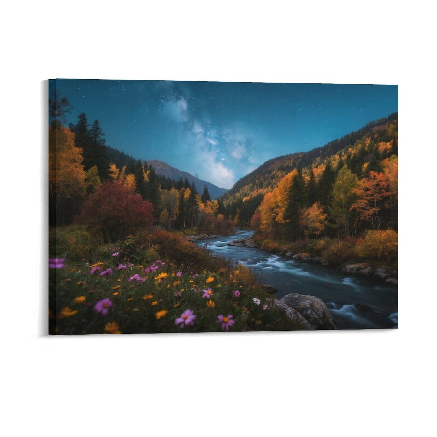 Decorative Interior Frame Painting Mountain-river-starry-autumn-6
