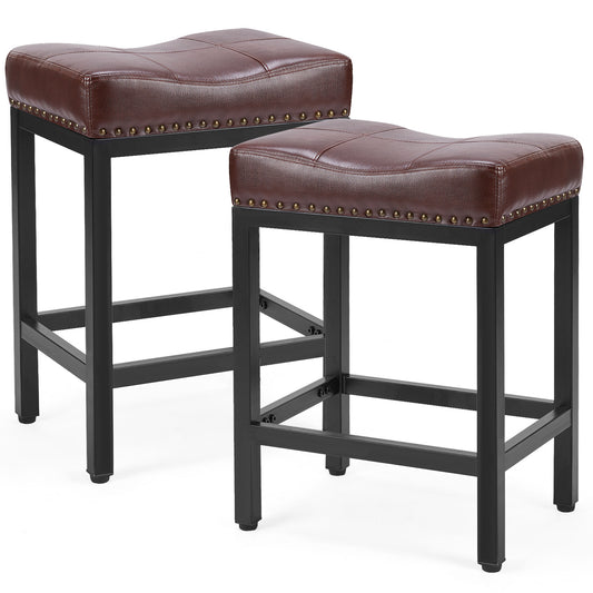US Local Saddle Bar Stool Kitchen Stools, Sturdy Steel Frame