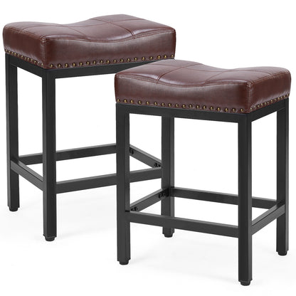 US Local Saddle Bar Stool Kitchen Stools, Sturdy Steel Frame