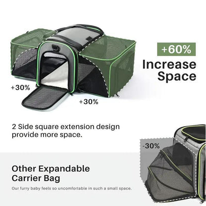 US Local Expandable, Foldable, Portable Pet Carrier With Wheels And Six Sides For Cats And Small Dogs.