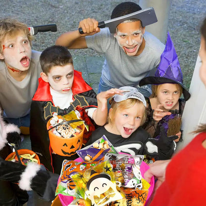 US Local Halloween 450pcs self adhesive candy cellophane treat bags cookie bags for halloween trick or treat goodie party favor supplies 9 patterns