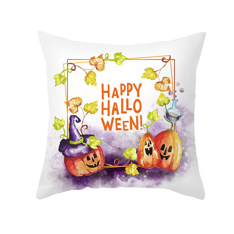 40 Style Halloween Pillowcase Pumpkin Letter Fly Velvet Pillow Cushion Cover