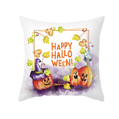 40 Style Halloween Pillowcase Pumpkin Letter Fly Velvet Pillow Cushion Cover