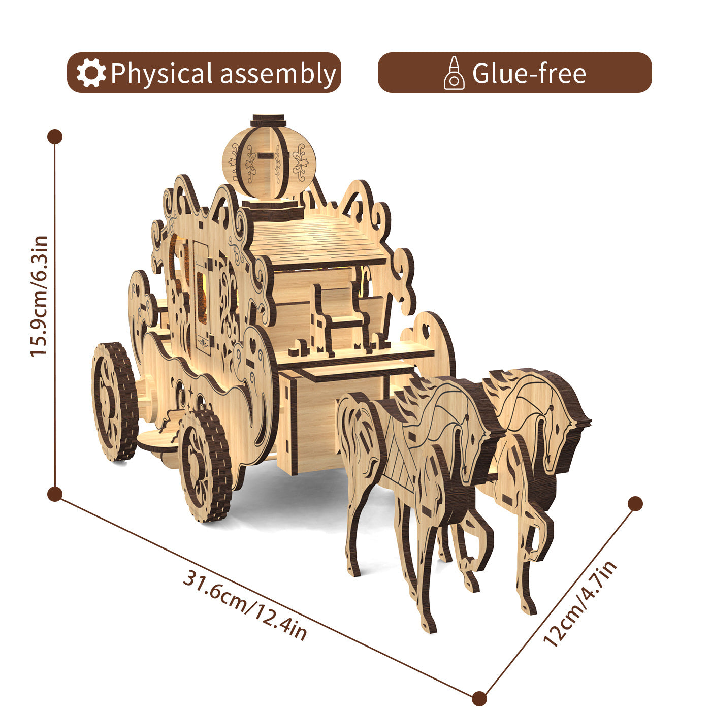 US Local Home Fashion Simple Princess Amelia Carriage Modeling Puzzle Toys