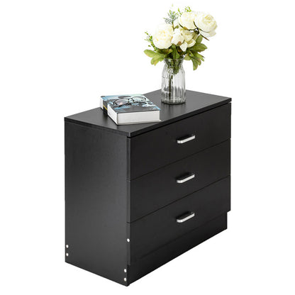 US Local 3 Drawers Bedside Table Black