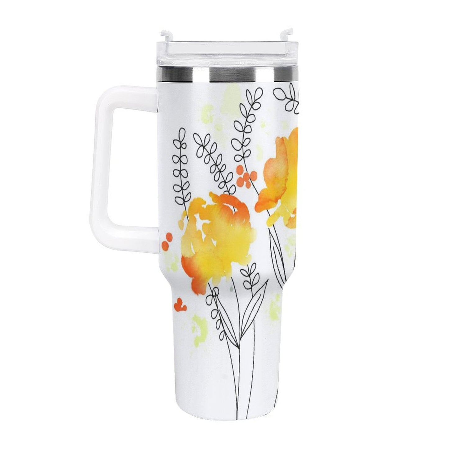 POD US Local Tumbler 40 oz Large Capacity Car Cup Flower