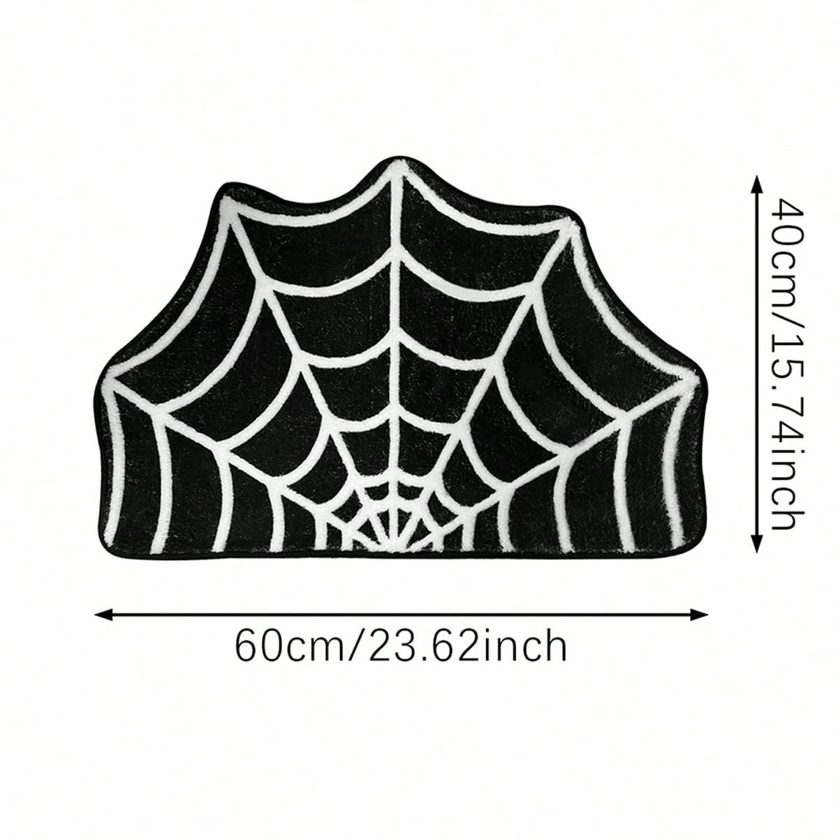 US Local Halloween Carpet 23.6x15.7 Inches And 31.5x19Inches Gothic Carpet Spider Web Indoor Rug Halloween Bathroom Mat Non-Slip Carpet Spider Web Bath Mat Suitable For Front Door, Bedroom, Living Room