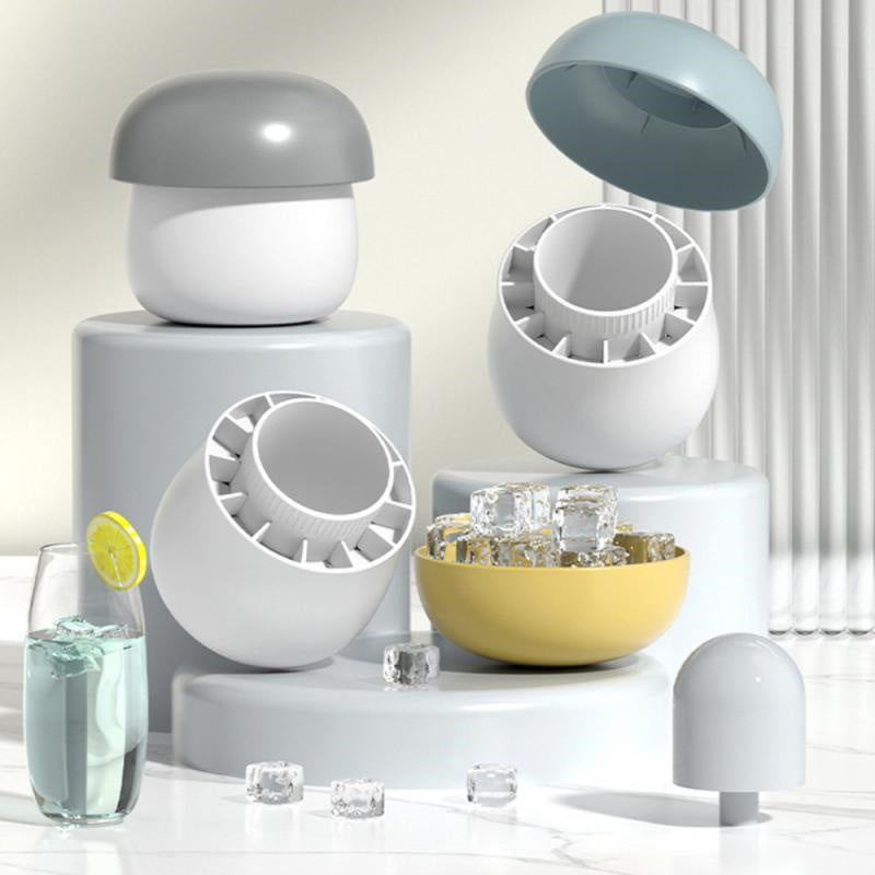 USA Local Ice Block Mold Silicone Mushroom Ice Cup Frozen Refrigerator Ice Grid Box Durable Easy Demould Bucket Homemade Crushed Ice Maker Ktichen Gadgets