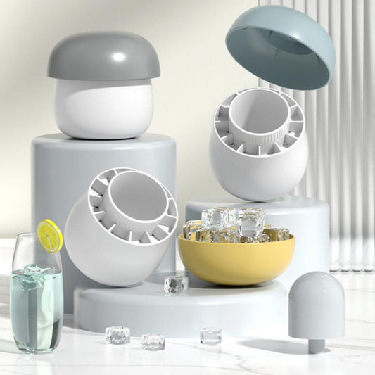 USA Local Ice Block Mold Silicone Mushroom Ice Cup Frozen Refrigerator Ice Grid Box Durable Easy Demould Bucket Homemade Crushed Ice Maker Ktichen Gadgets
