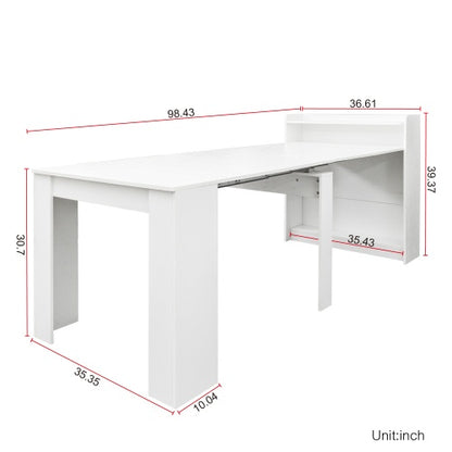 US Local Modern Extendable Dining Table With Storage