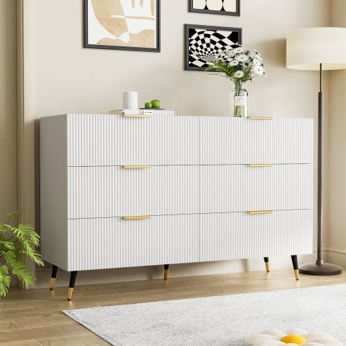 UK Local Elegant Sideboard With Modern Design, Chest Of Drawers And Plenty Of Storage Space, Golden Handles
