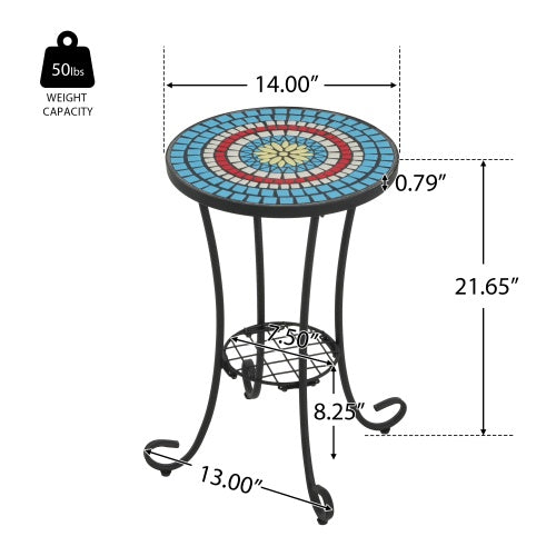 US Local Patio Side Table With Shelf