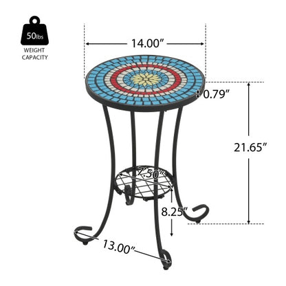 US Local Patio Side Table With Shelf