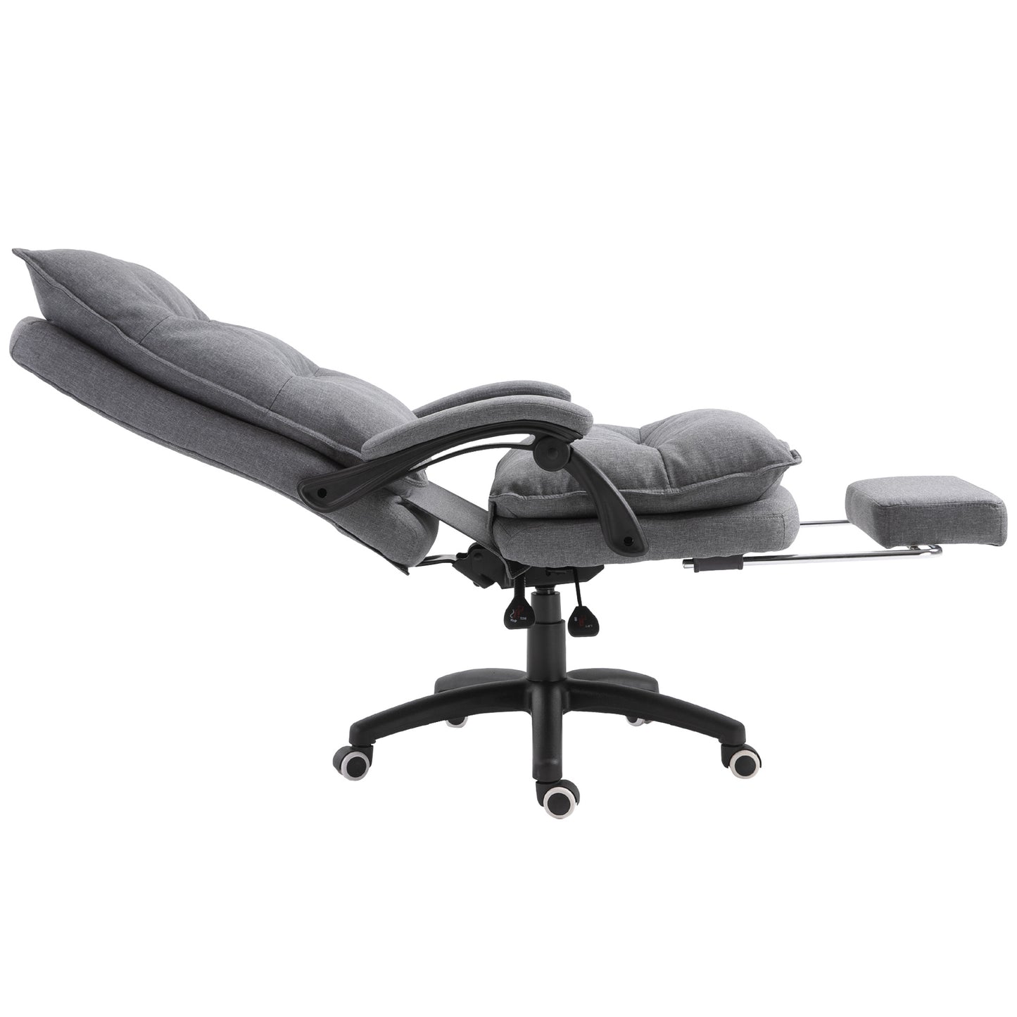 US Local Vinsetto Executive Office Chair, 360 Swivel, Adjustable Recliner With Retractable Footrest, Gray