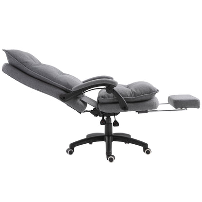 US Local Vinsetto Executive Office Chair, 360 Swivel, Adjustable Recliner With Retractable Footrest, Gray
