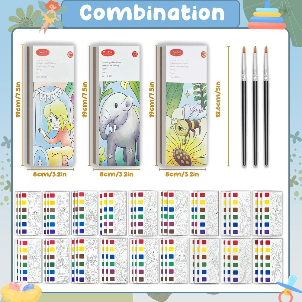 US Local Watercolor Book Set Of Three