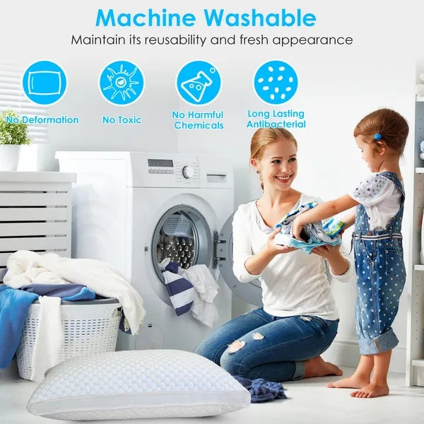 US Local 1 Pc Shredded Memory Foam Pillow Adjustable Cool Pillow With Extra